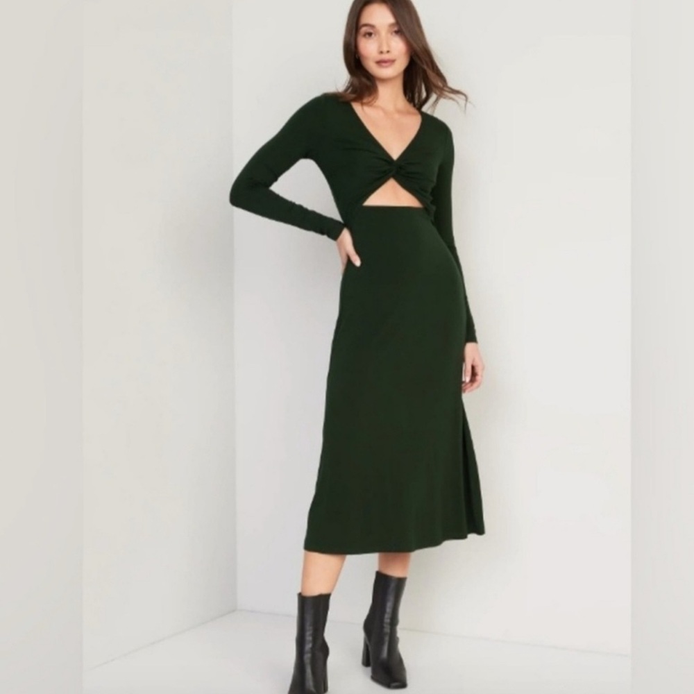 Old Navy Green Cut Out Sheath Dress